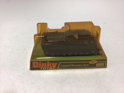 Lot 2209 - Dinky Leopard Recovery Tank No 699, Task Force Set No 677, Leopard Tank No 692, all in bubble packed boxes (3)