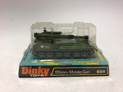 Lot 2210 - Dinky Scropian Tank No 690, 155mm Mobile Gun No 654, Chietan Tank No 633, Bren Gun Carrier No 622, all in bubble packed boxes (4)