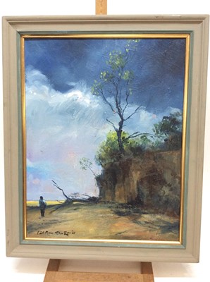 Lot 240 - Dave Ross, contemporary, oil on canvas - East Mersea Beach, signed and dated '13, 56cm x 43cm, in painted frame