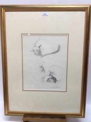 Lot 241 - Lesley Fotherby (b.1946) pencil drawings of a cat, 'Muffin Sleeping', signed, 36cm x 28cm, in glazed gilt frame 
Provenance: Chris Beetles Gallery, London