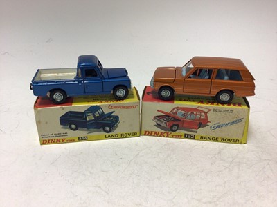 Lot 2216 - Dinky Range Rover No 192, Land Rover No 344, both boxed (2)