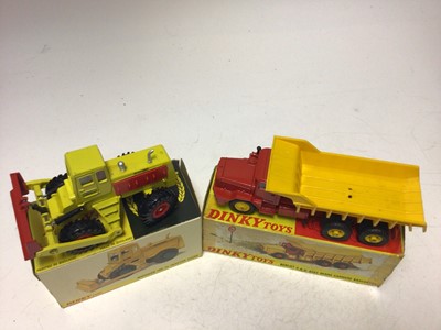Lot 2224 - Dinky Michigan 180-111 Tractor Dozer No 976, French Issue Berliet GBO avec Benne Carrire Basculate No 572, both boxed (2)