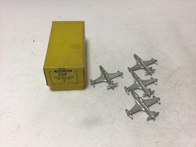 Lot 2225 - Dinky Shooting Star Jet Fighter No 70F, in original Trade Box of 6 but with only 4 aircraft models