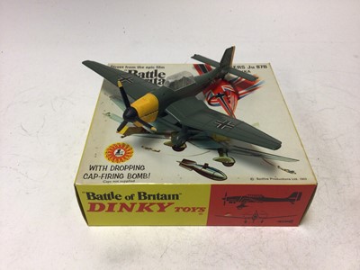 Lot 2228 - Dinky Battle of Britain Junkers JU87B Stuka No 721, Spitfire MKII No 719, both boxed (2)