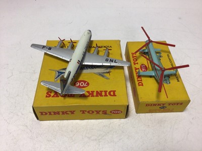 Lot 2230 - Dinky Bristol 173 Helicopter No 724, Vickers Viscount Air liner No 706, both boxed (2)