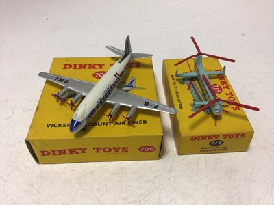 Lot 2230 - Dinky Bristol 173 Helicopter No 724, Vickers Viscount Air liner No 706, both boxed (2)