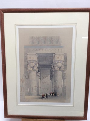 Lot 245 - David Roberts (1796-1864) group of lithographs to include views of Mosques and Temples, Cairo, views on the Nile and other similar views, four unframed, four in glazed frames, various sizes (8)