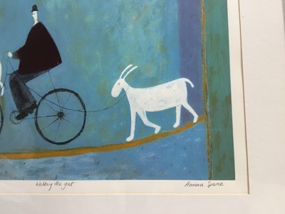 Lot 120 - Annara Spence (b. 1963) lithograph, Walking the goat, signed and numbered 6/250, 45 x 42cm, glazed frame