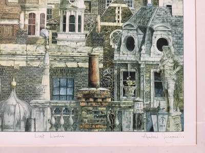 Lot 127 - Andrew Ingermells (b. 1956) etching and aquatint, ‘Lost London’, signed and numbered 226/300. 72 x 46cm, glazed frame