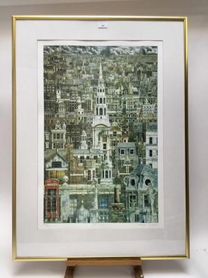 Lot 127 - Andrew Ingermells (b. 1956) etching and aquatint, ‘Lost London’, signed and numbered 226/300. 72 x 46cm, glazed frame