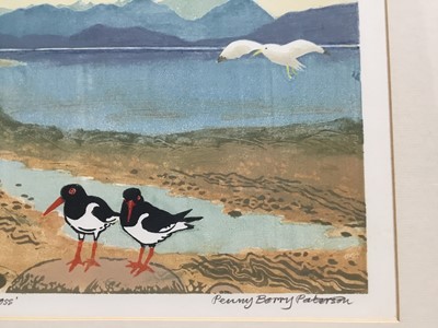 Lot 140 - Penny Berry Patterson (1941-2021) colour monotype print 'The Cuillins from Applecross, signed titled and numbered 1/1, 26 x 34cm