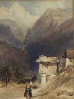 Lot 194 - Thomas Miles Richardson (1813-1890) watercolour - Alpine Landscape