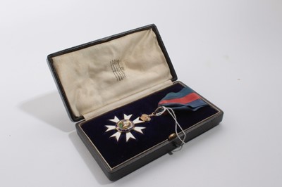 Lot 702 - The Most Distinguished Order of Saint Michael and Saint George Companions neck badge (CMG) in original Garrard & Co fitted case, probably formerly belonging to Lieutenant Colonel Alec Walter Saumar...