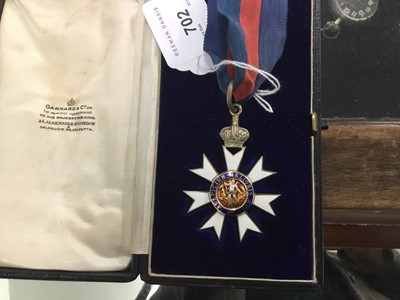 Lot 702 - The Most Distinguished Order of Saint Michael and Saint George Companions neck badge (CMG) in original Garrard & Co fitted case, probably formerly belonging to Lieutenant Colonel Alec Walter Saumar...