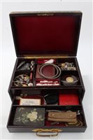 Lot 1566 - Victorian tooled leather Jewellerylery box...