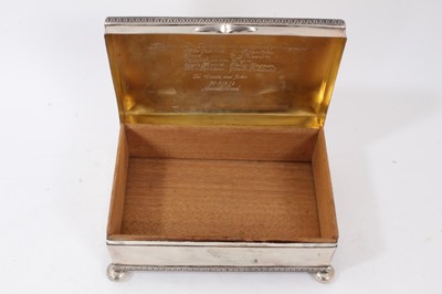 Lot 269 - Silver cigarette box, silver cigarette case, and two silver napkin rings