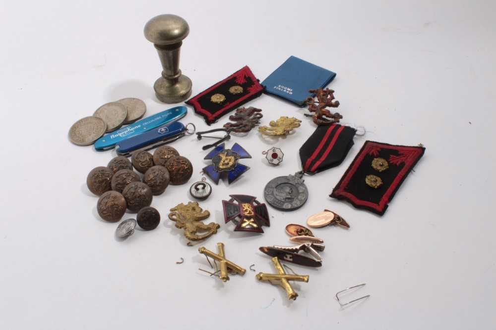 Lot 836 - Second World War Finnish Winter War Campaign medal together with other Finnish military badges and other militaria.