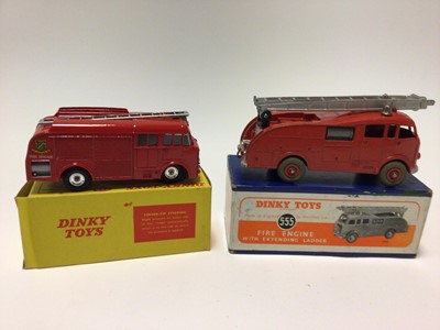 Lot 2251 - Dinky Fire Engine with extending ladder Nom 555, Fire Engine No 259, both boxed (2)