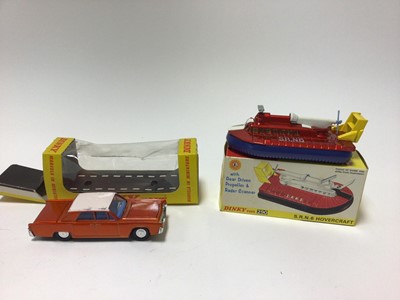 Lot 2255 - Dinky Atlas Copco Compressor Lorry No 436, Lincoln Continental No 170, SRN6 Hovercraft No 290, Mersey Tunnel Polcie Van No 255, all boxed (4)