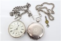 Lot 1569 - Gentlemen's silver open faced pocket Watches,...