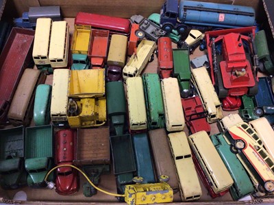 Lot 2256 - Dinky Unboxed selection of early Lorries, Buses, Road making equipment etc