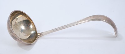 Lot 241 - Early 20th century Dutch silver soup ladle with hook handle (Amsterdam 1913).