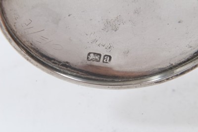 Lot 245 - Late Victorian silver mustard  pot of baluster form, with shaped rim and scroll handle