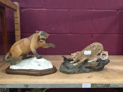 Lot 544 - Two Beswich ornaments - Puma and Cheetah