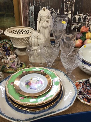 Lot 169 - Large group of 18th, 19th century and later ceramics to include Worcester porcelain, Parian ware, Bloor Derby, Serves plate and other ceramics