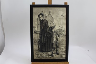 Lot 1889 - Randolph Schwabe (1885-1948) pen, ink and chalk - ‘They came to a smallbeach...with a view of the sea’, signed, in glazed frame, 42.5cm x 26.5cm 
Provenance: Chris Beetles Ltd. London