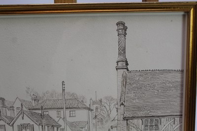 Lot 1888 - Randolph Schwabe (1885-1948) pen and ink - Crabbe Street and the Moot Hall, Aldeburgh, 1932, in glazed frame, 27cm x 37cm 
Provenance: Chris Beetles Ltd. London