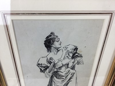 Lot 1768 - Charles Dana Gibson (1867-1944) pen and ink - Elegant Lady, in glazed gilt frame, 25cm x 13.5cm  
Provenance: Chris Beetles Ltd. London