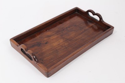 Lot 729 - Chinese hardwood scholars tray with script to front edge