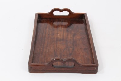 Lot 729 - Chinese hardwood scholars tray with script to front edge