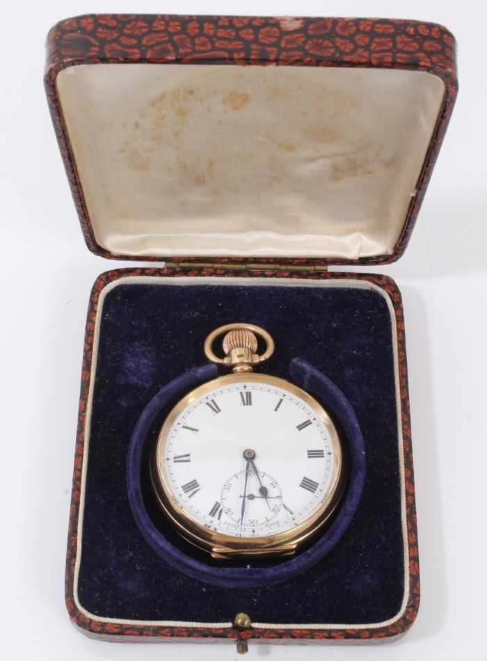 Lot 17 - 1930s 9ct gold cased pocket watch, boxed