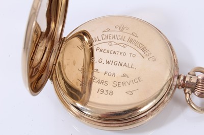 Lot 17 - 1930s 9ct gold cased pocket watch, boxed