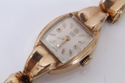 Lot 18 - 1950s ladies Rolex Tudor Royal 9ct gold wristwatch