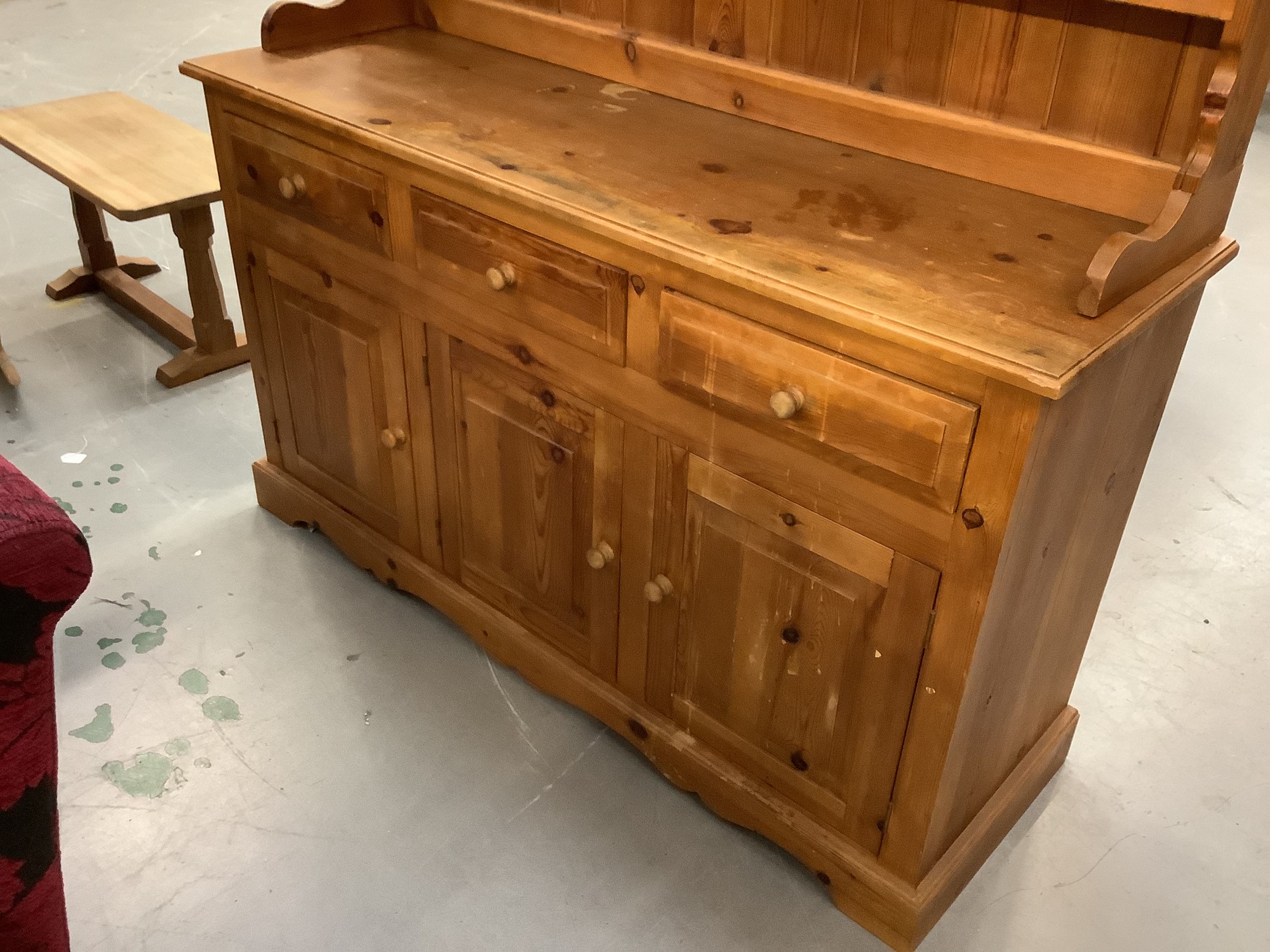 Lot 877 Large modern pine dresser