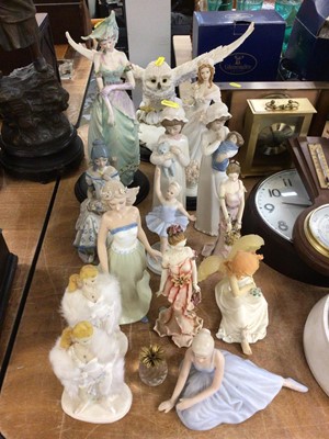 Lot 414 - Group of decorative ornaments of ladies and a snowy owl ornament