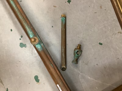 Lot 879 - Metal cot and two Victorian brass fenders (3)