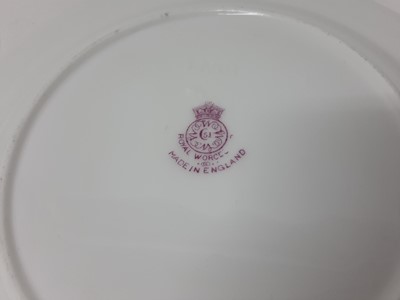 Lot 1144 - Good quality Royal Worcester fruit painted cup and saucer trio