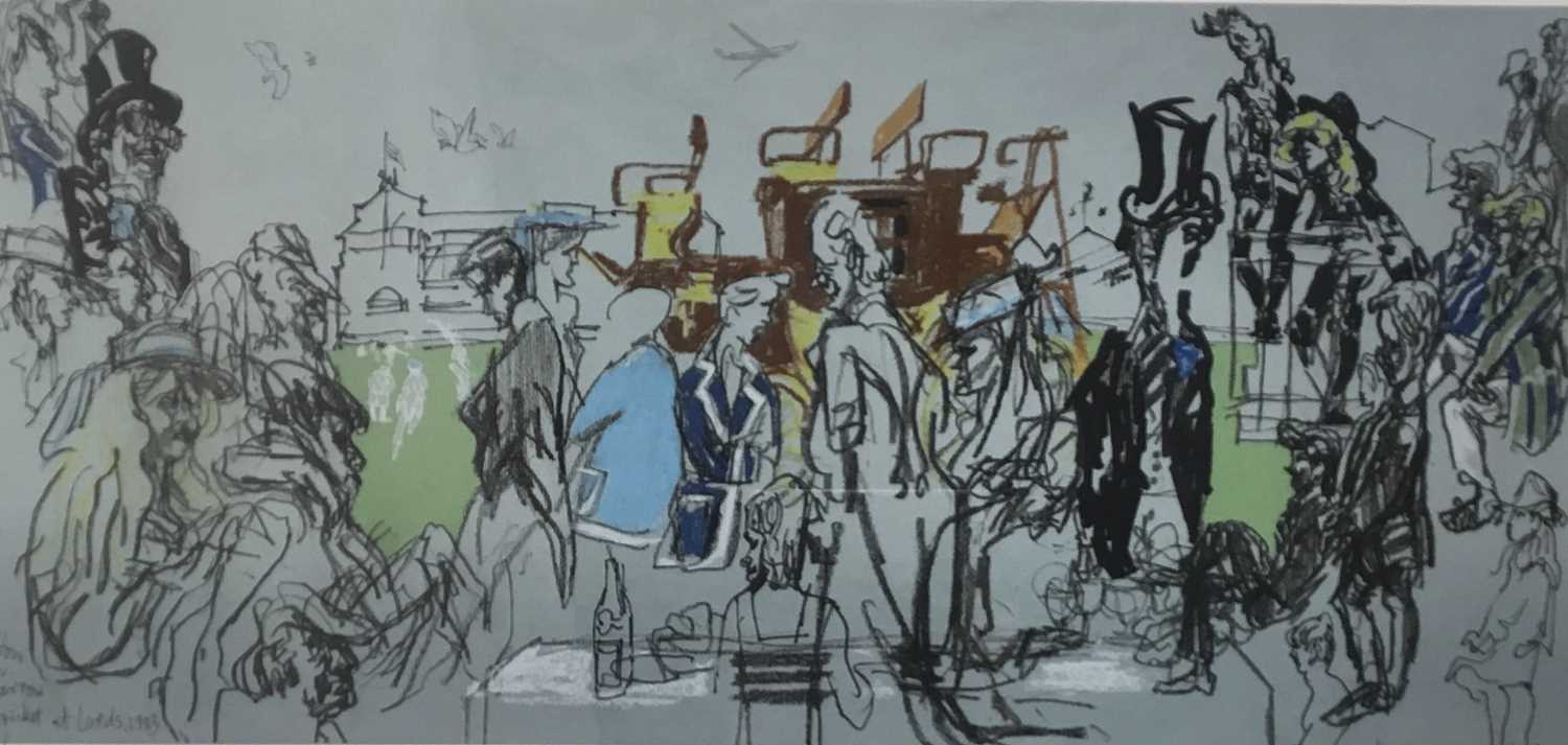Lot 34 - Feliks Topolski (1907-1989) - signed limited edition colour lithograph - Eton v Harrow, Cricket at Lords, 1983, signed and numbered 53/300