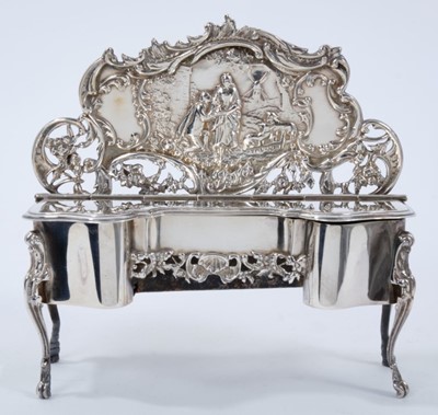Lot 391 - Early Edwardian silver jewellery box in the form of a ladies dressing table