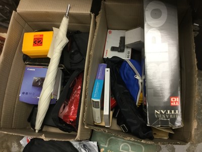 Lot 268 - Three boxes of cameras and accessories