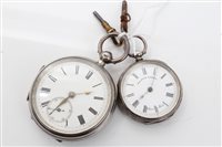 Lot 1600 - Silver fob Watches by H. E. Peck, London,...