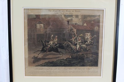 Lot 1023 - Henry Alken, set of four hand coloured engravings - First Steeple Chase on Record