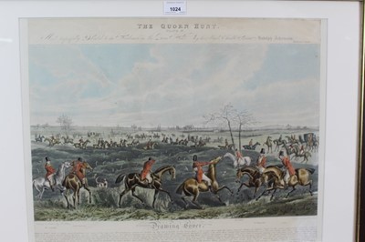 Lot 1024 - Henry Alken, five hand coloured engravings - The Quorn, in glazed frames