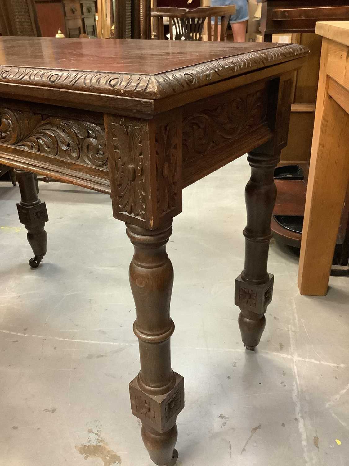 Oak Card Table Lot 887 - Edwardian oak rectangular card table with