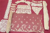 Lot 1460 - Antique and vintage lace selection - including...