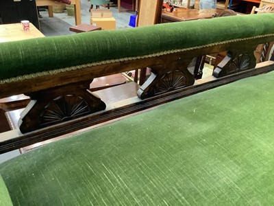 Lot 890 - Late Victorian chaise longue with green velvet upholstery